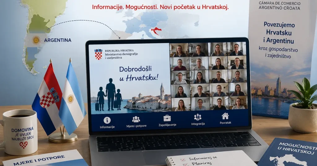 Webinar o povratku pratilo više od 100 članova hrvatske zajednice u Argentini Webinar o povratku hrvatskog iseljeništva iz Argentine i integraciji u Hrvatskoj